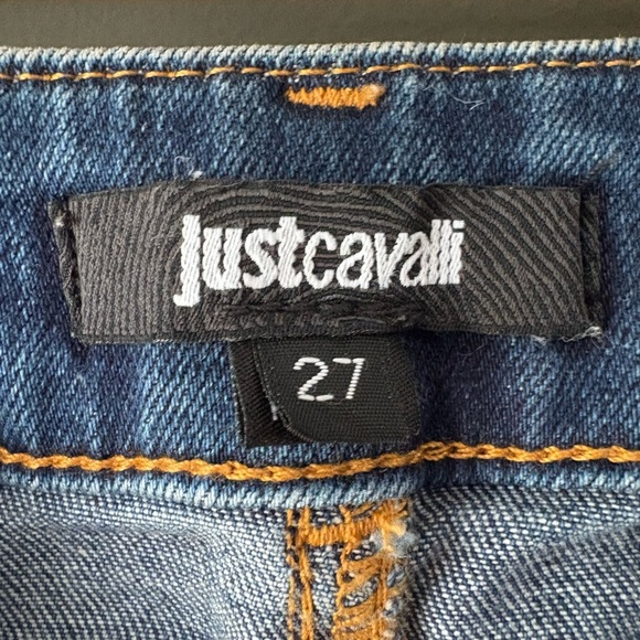 Just Cavalli size 27 denim graphic jeans. Jeggins, skinny, gold hardware - Picture 7 of 9